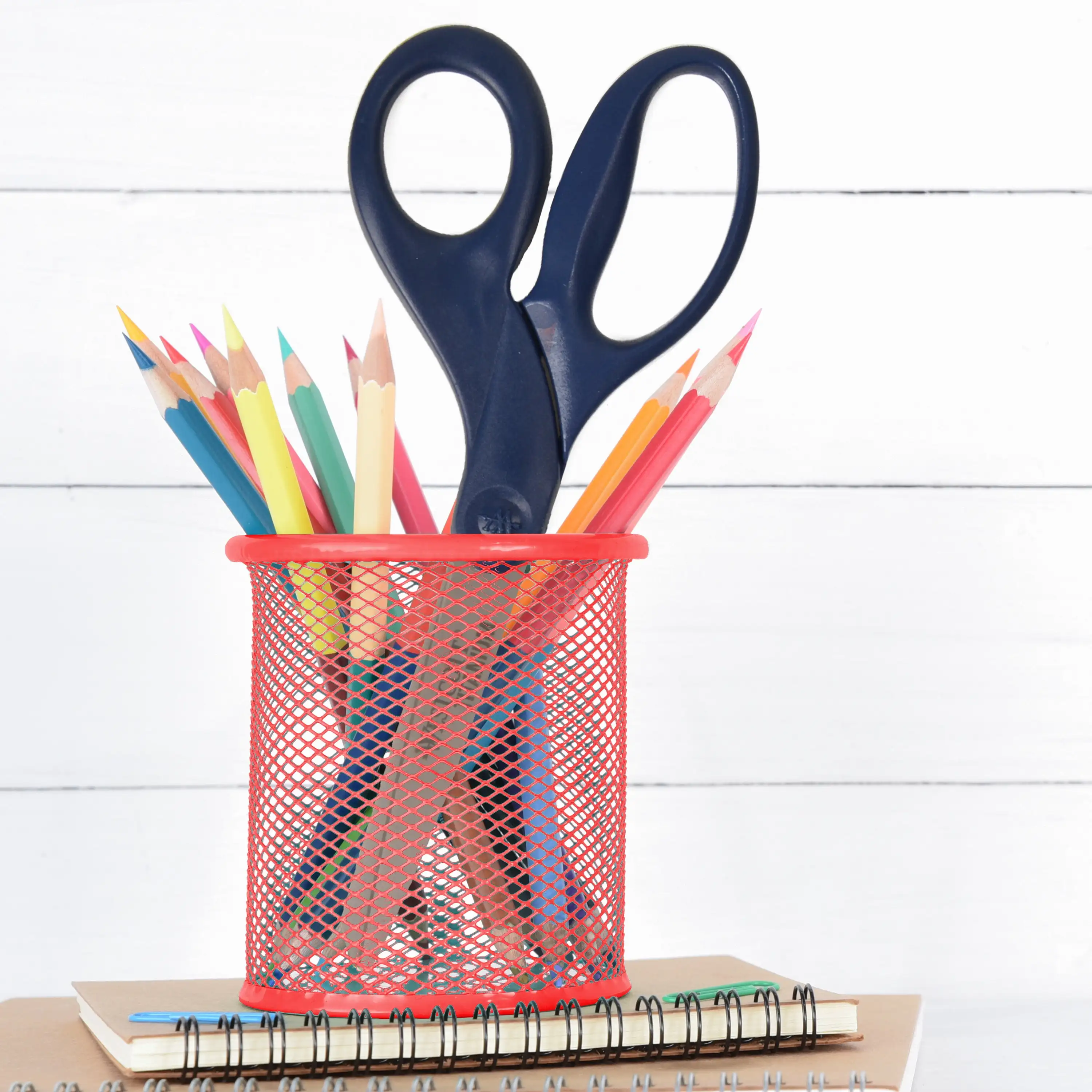 (3 عبوات) مقص أزرق مستقيم مقاس 8 بوصات من التيتانيوم، مكتب، 1-كل، مستوى المدرسة الثانوية