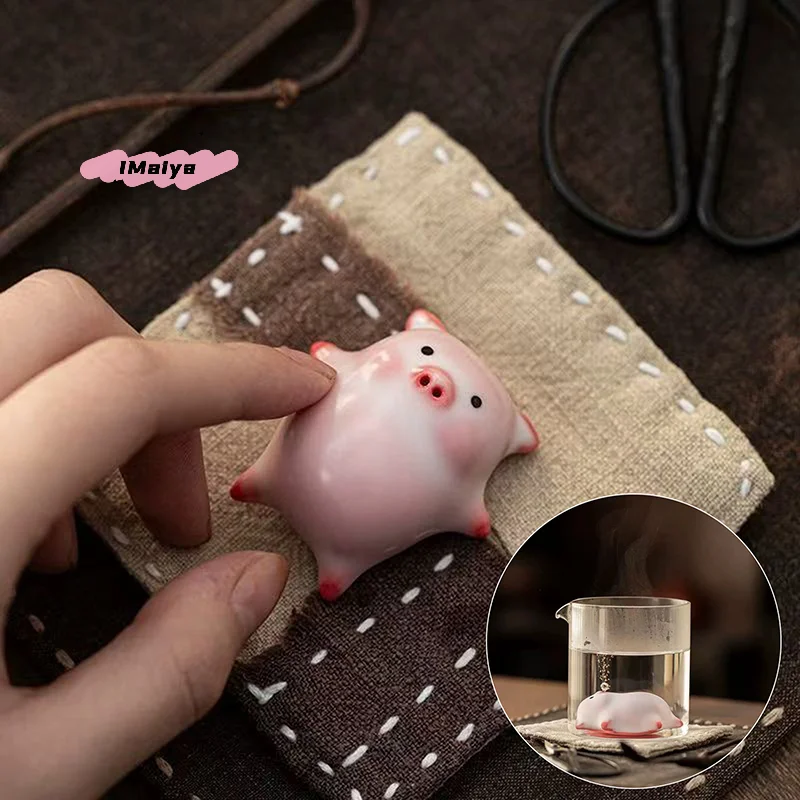 Taza de té de cerámica de dibujos animados, cerdito, té burbujeante, mascota, cerdo pequeño, burbujas, taza de agua, decoración divertida para el hogar, accesorios de té