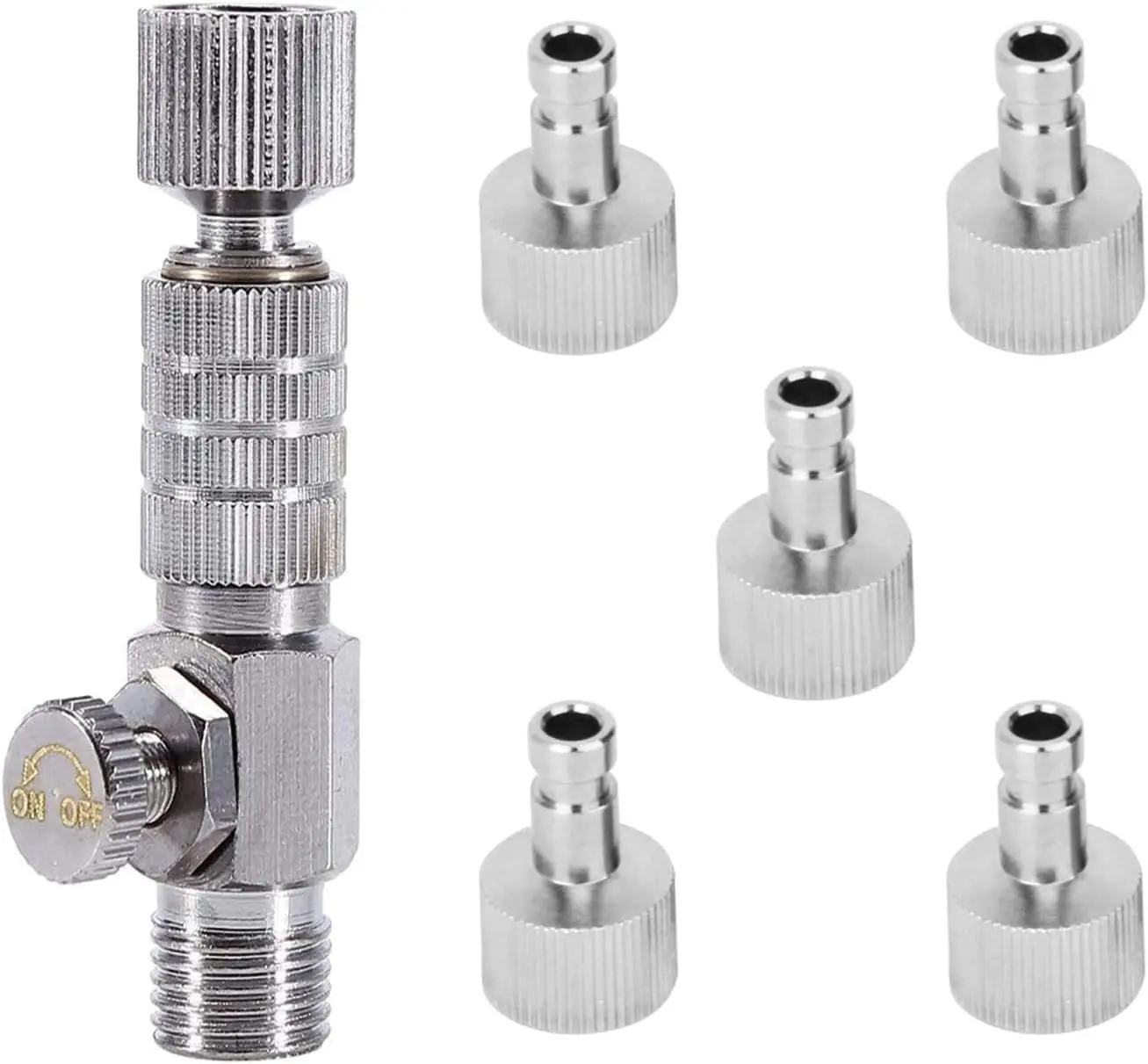 

Airbrush Quick Release Disconnect with 5 Male Fitting, 1/8" BSP Male and Female Coupling Set with Airflow Adjustment Control Val