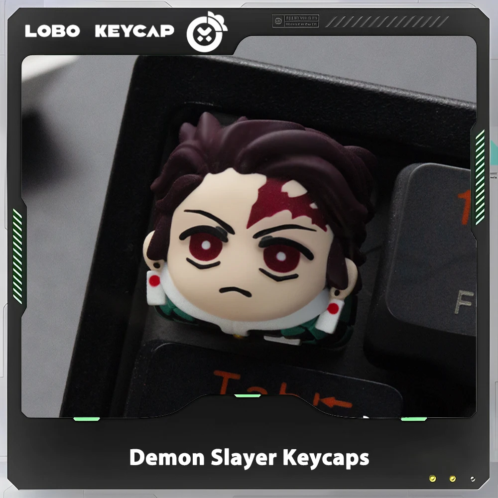 Demon Slayer Keycaps Hand-made Resin Keycap Mechanical Keyboard Keycaps Cute Customized Gaming Accessories Decoration Gift