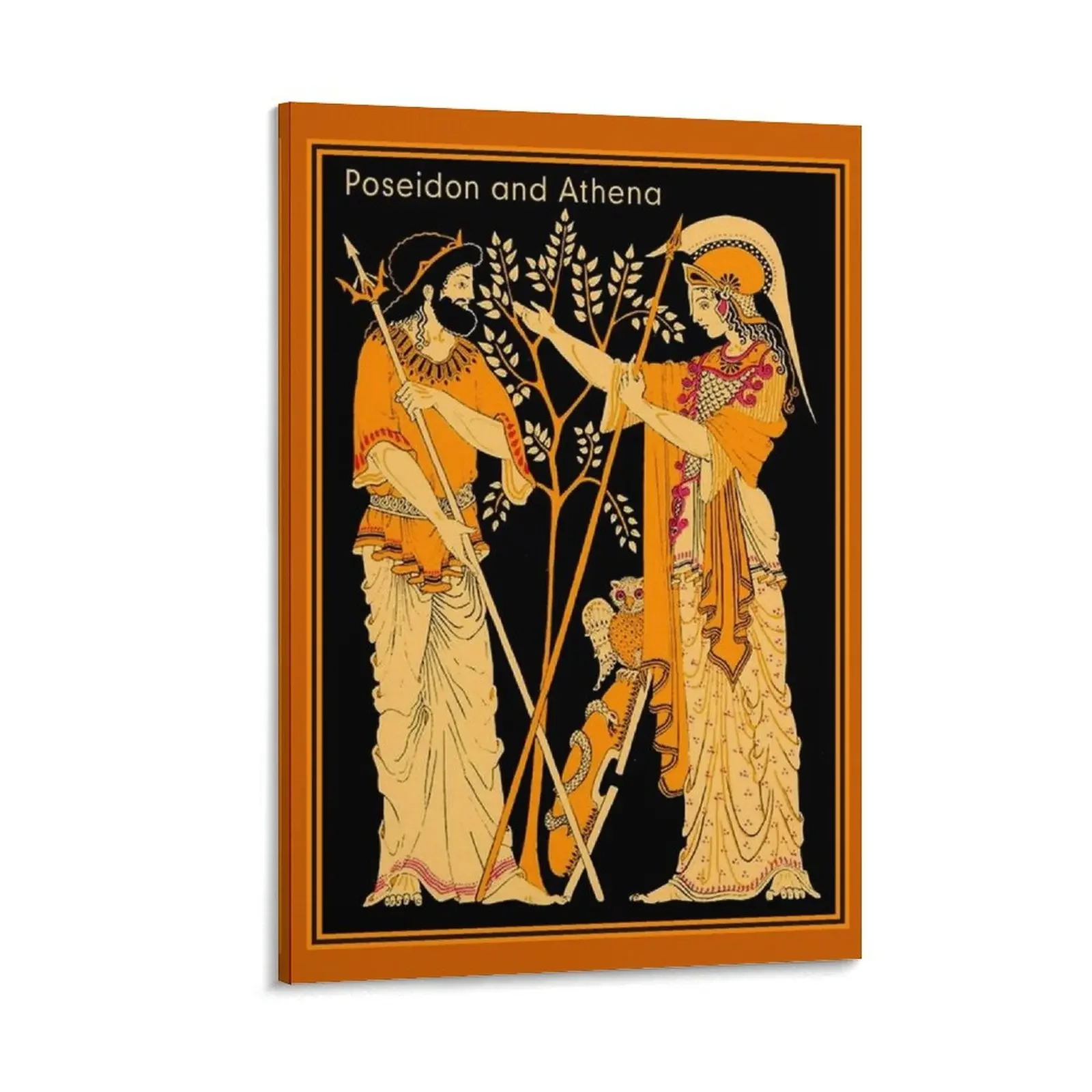 

POSEIDON and ATHENA : Vintage Greek God and Goddess Print Canvas Painting decorative items for home room decorations for girls