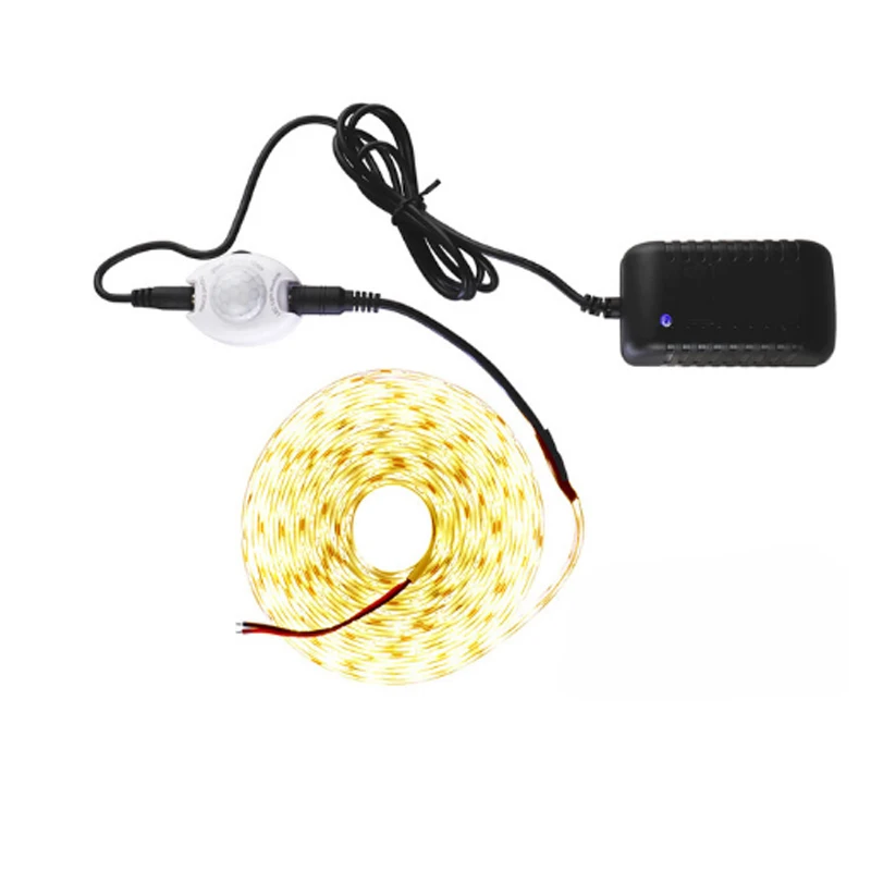2835 PIR Sensore di Movimento HA CONDOTTO LA Luce di Striscia 1 M-5 M 60 LEDs/m Con 12 V di Alimentazione adattatore Sensore Del Corpo Umano Luci