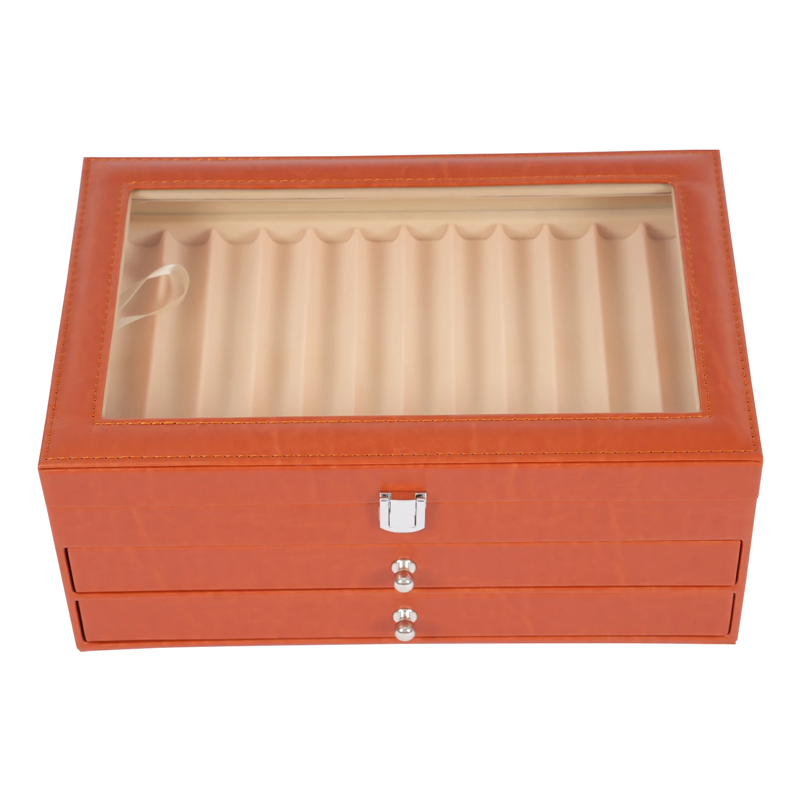 Vitrine de caneta tinteiro-casaco de exibição de coleção de caneta, caixa de exibição de armazenamento de caneta tinteiro de 3 camadas, 36 slots, caixa de coletor de madeira