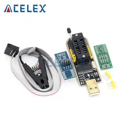 CH341-A 24 25 Series EEPROM Flash BIOS USB Programmer Module + SOIC8 SOP8 Test Clip For EEPROM 93CXX / 25CXX / 24CXX