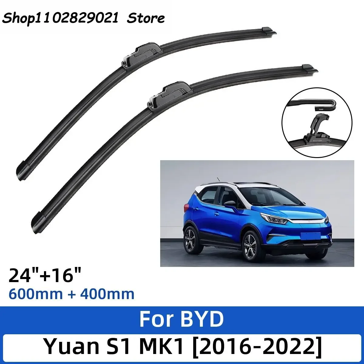 

For BYD Yuan S1 MK1 2016-2022 24"+16" Front Wiper Blades Windshield Windscreen Window Cutter Accessories 2019 2020 2021 2022