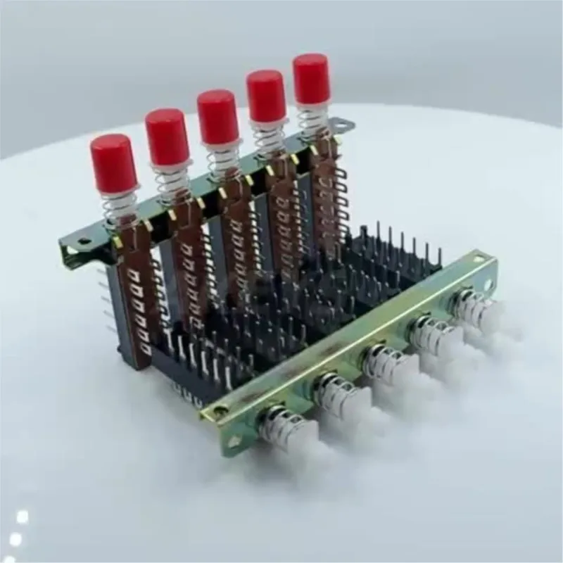 1 PC PBS-42H18-5 12pins 5- wire Straight key switch with bracket