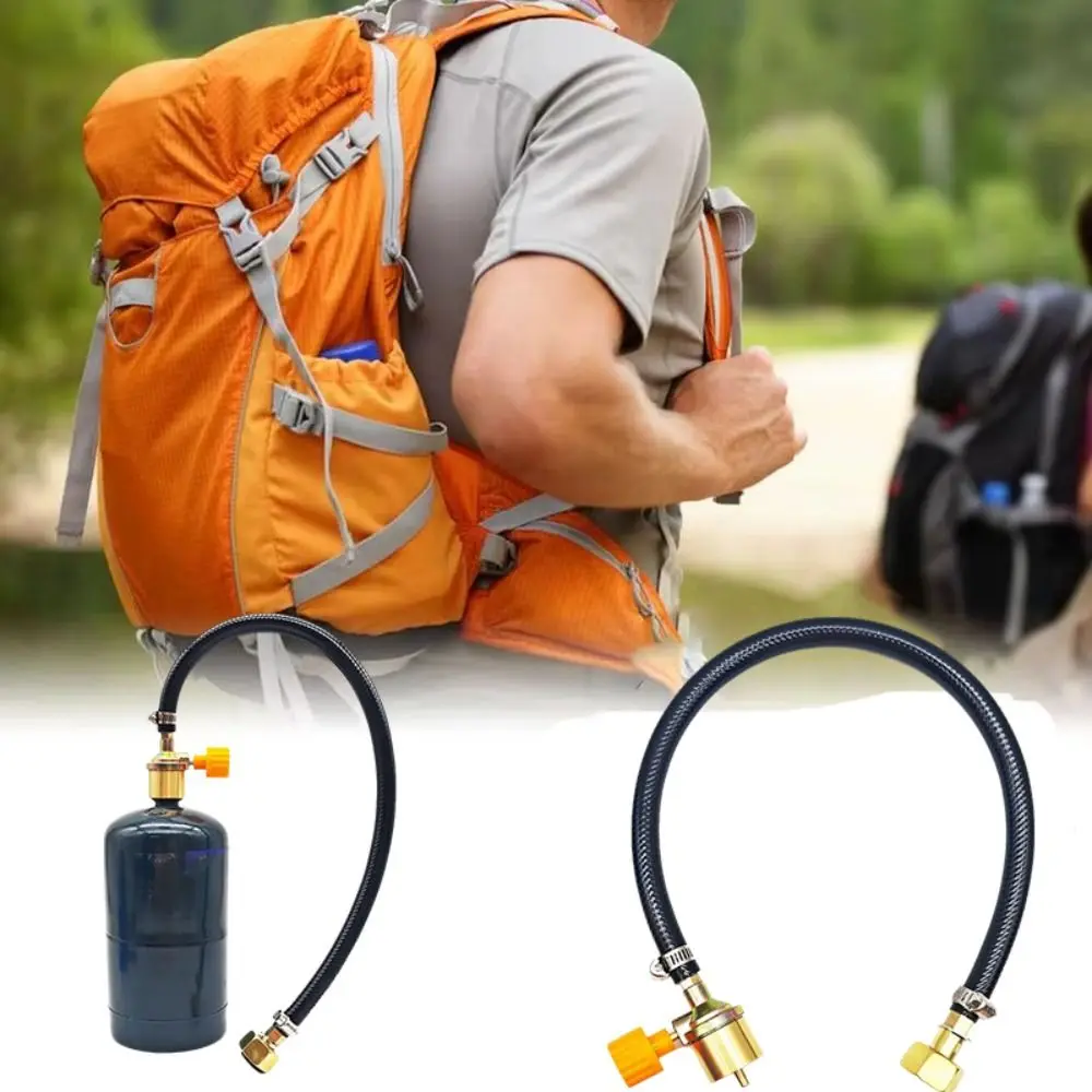 

Взрывозащищенный адаптер для заправки газа, многофункциональный резиновый клапан, плетеный шланг, адаптер для заправки, портативная газовая плита для кемпинга