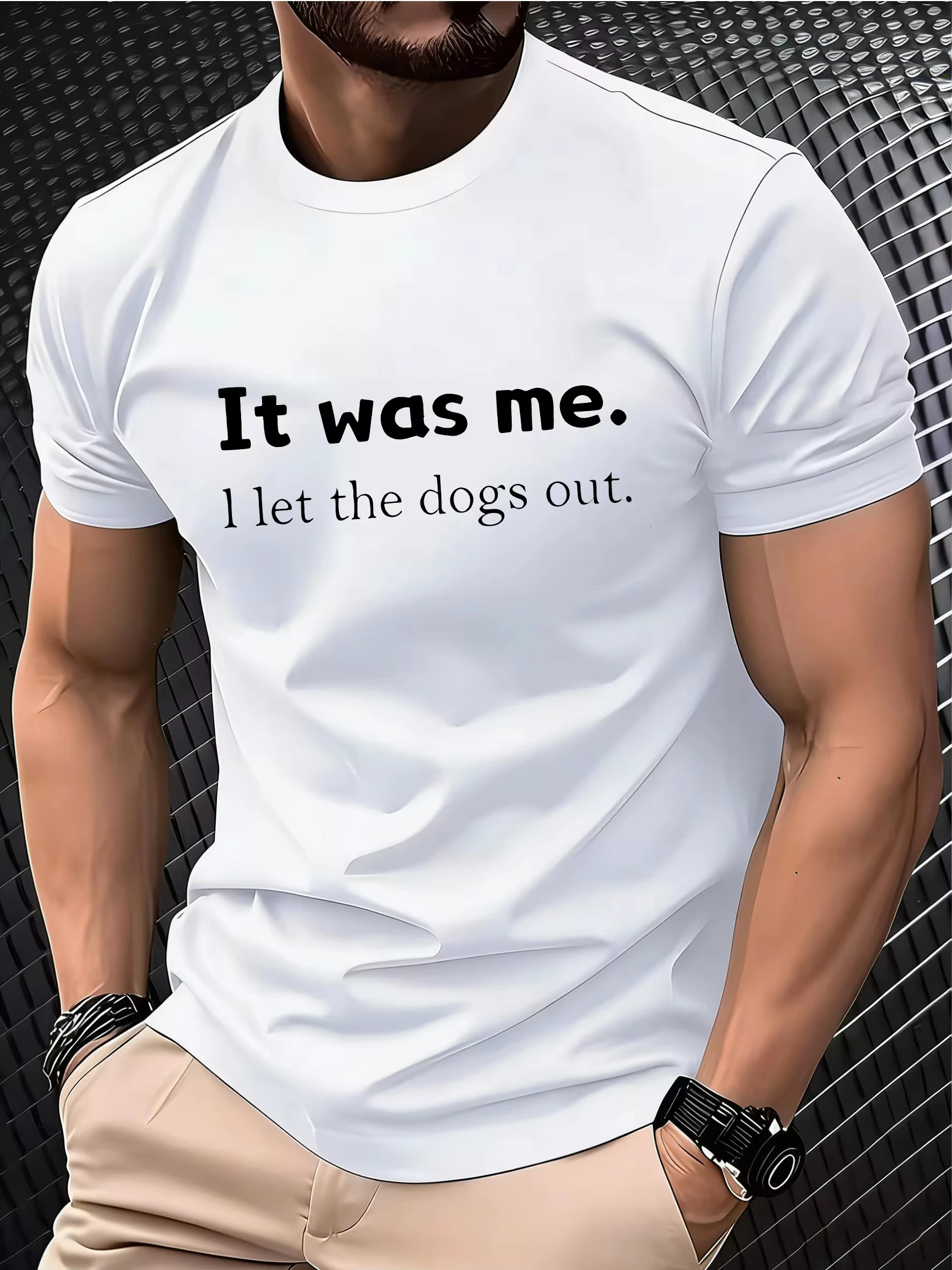 It Was Me I Let The Dogs Out Meme  Funny Sarcastic T-Shirt Cotton Graphic Tee Men Women Summer Streetwear