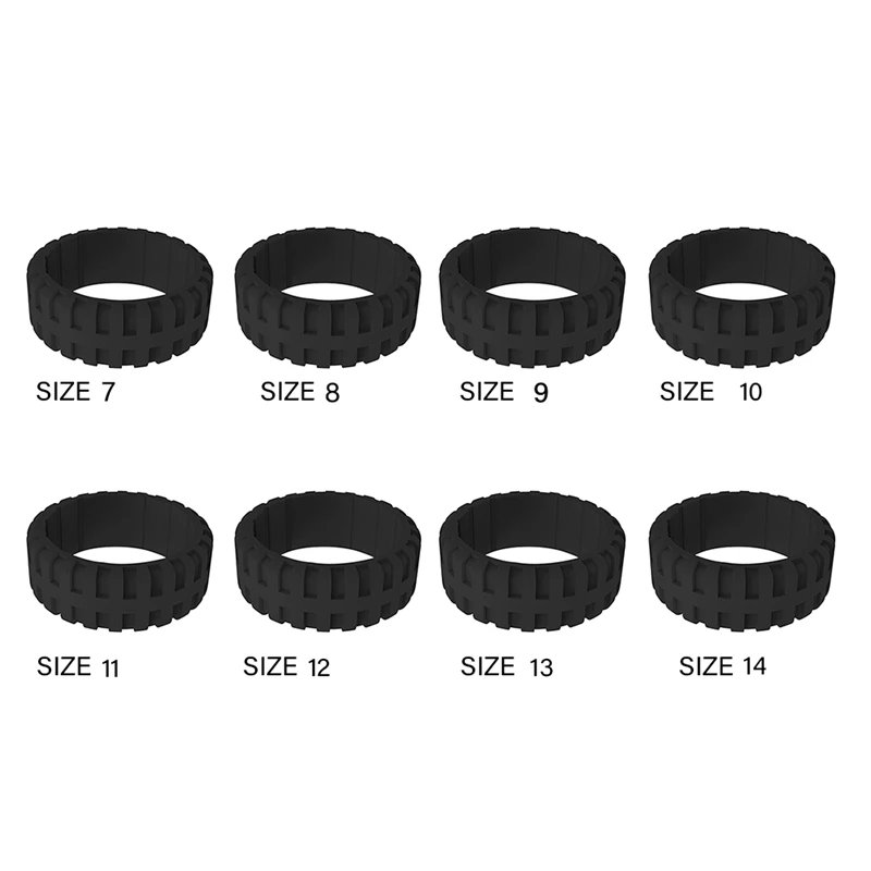 9.0Mm Popular For Women Silicone Cool Rings Rectangle Silicone Wedding Ring Environmental Tire Sports Ring