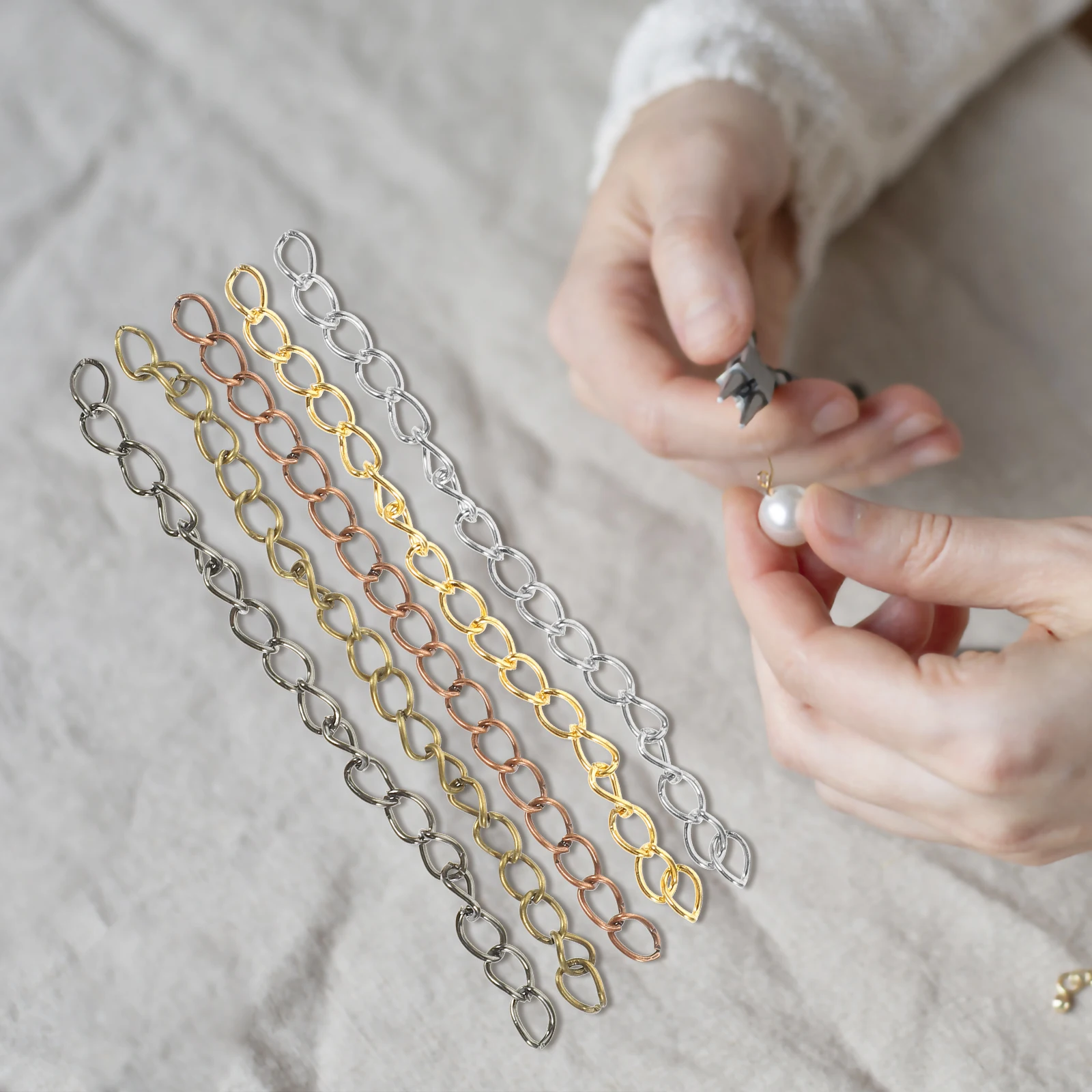 

300pcs Extension Chain Tail Adjustment Chains for Necklace Bracelet DIY Supplies Portable Chain Extender Accessories