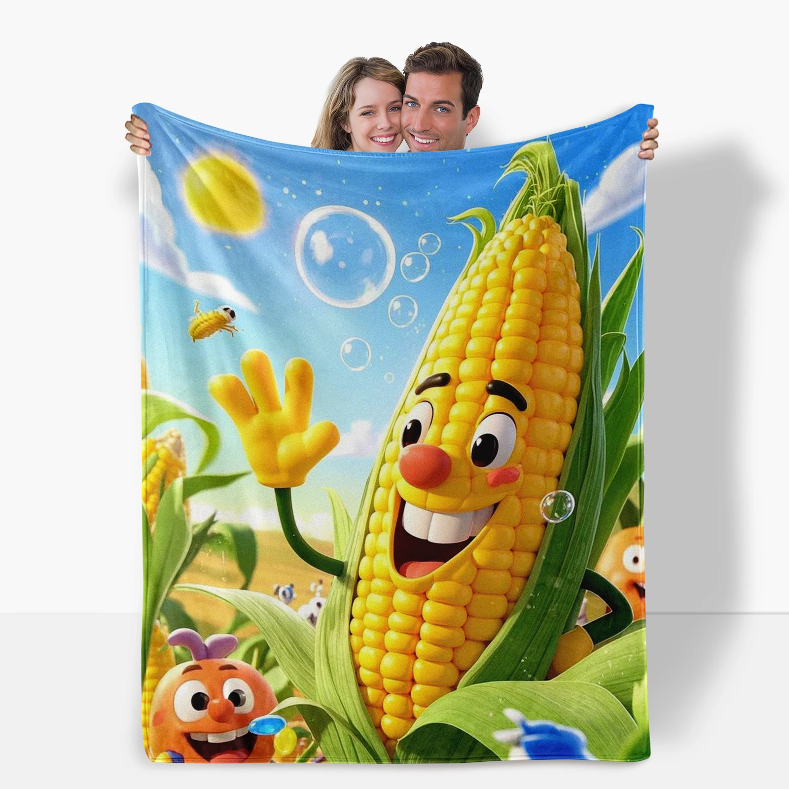 Soft Cartoon Personified Corn Blanket Makes A Thoughtful Gift Filled With Care And Affection