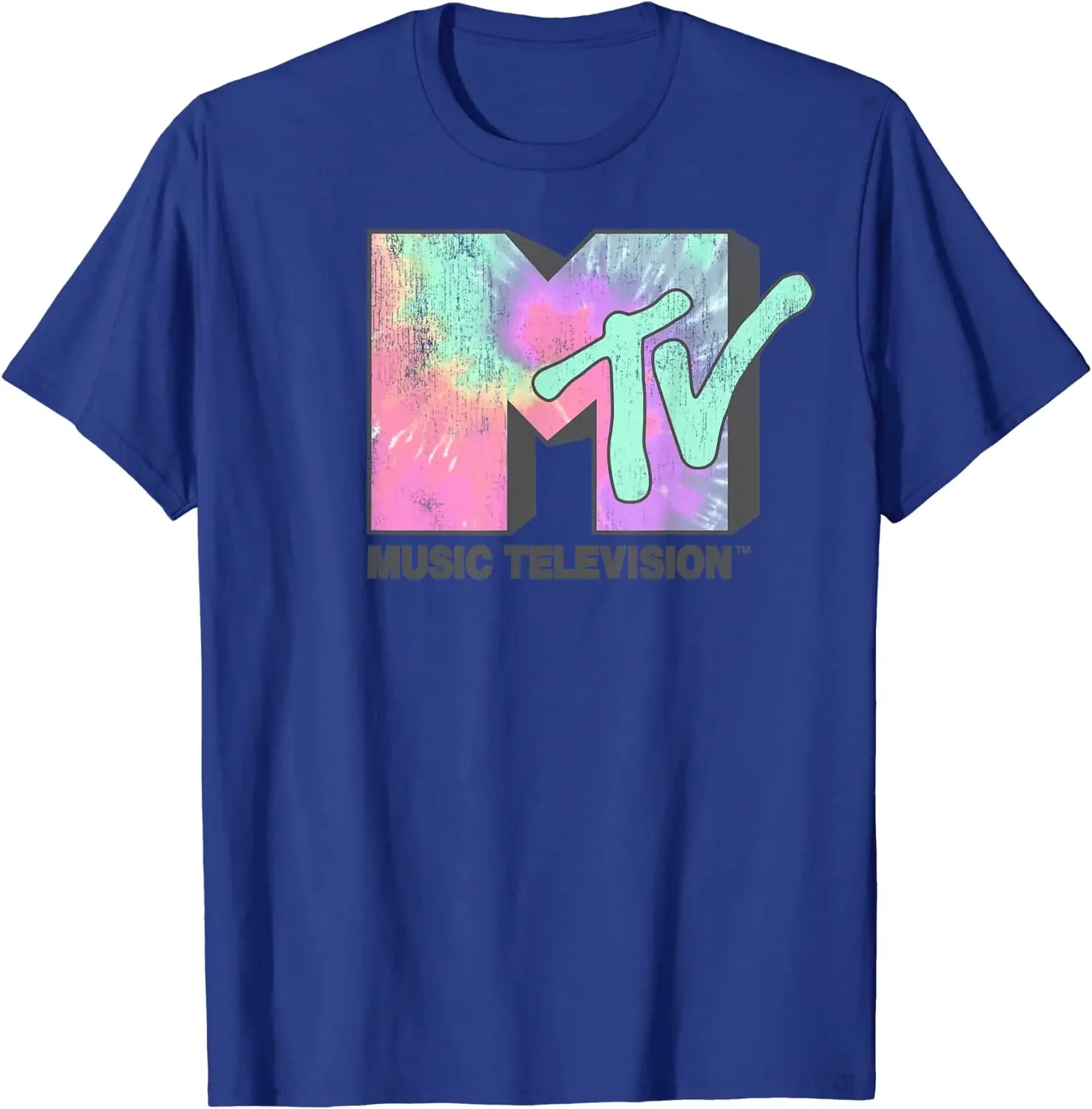 MTV Logo Neon Tie Dye Classic Graphic T-Shirt