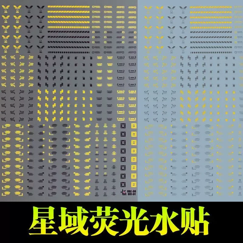XINGYU High-Precision Fluorescent Waterslide Decals for Military Model Aircraft HIQ Warning Logo Hobby DIY Accessories