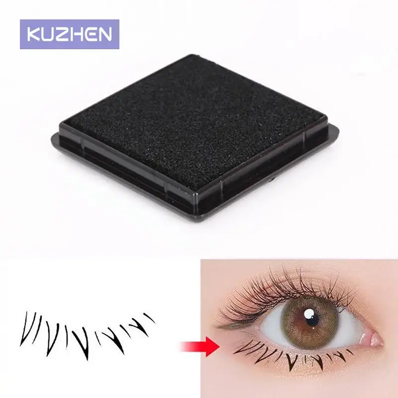 Black Lower Eyelash Stamps Inkpad Washable Beginner False Eyelash Eye Makeup Tool Soft Sponge Inkpad For Lower Eyelash Extension