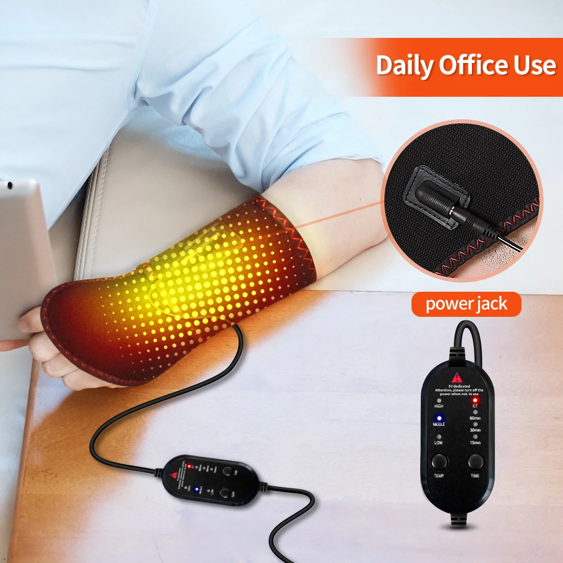 مدلك المعصم الكهربائي المحمول العلاج الحراري لالتهاب المفاصل نفق الرسغ الإغاثة 3 أوضاع العجن الاهتزاز حماية التواء