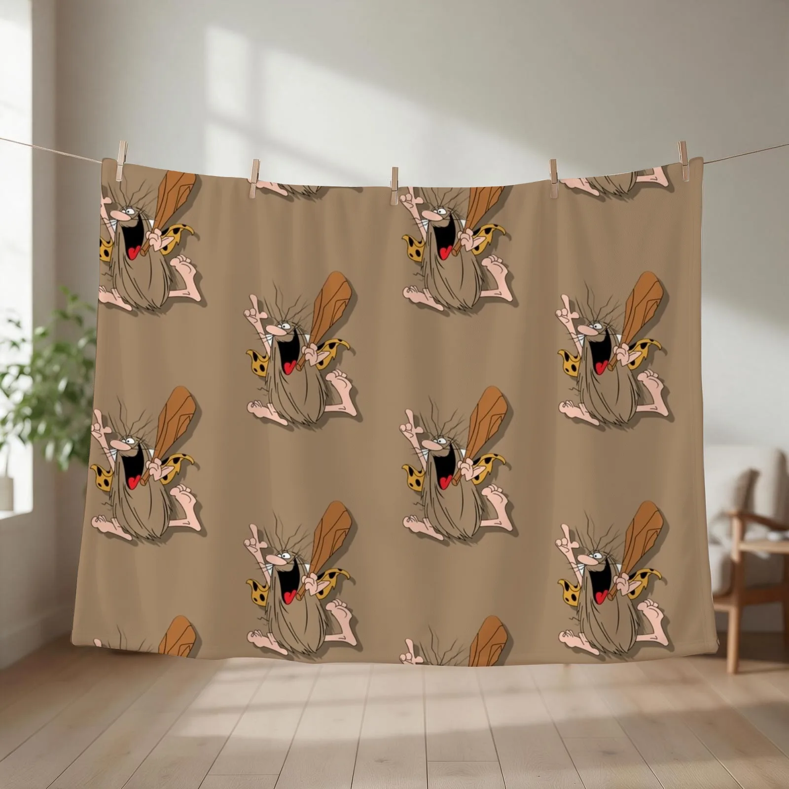 prehistoric captain Throw Blanket couch cozy soft plush fuzzy picnic outdoor blanket