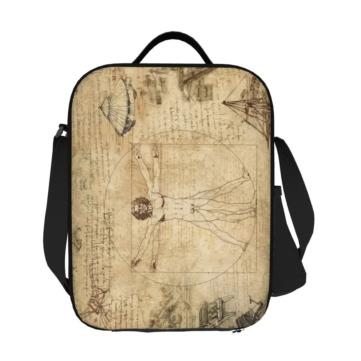 Vitruvian Man Insulated Lunch Bags for School Office Leonardo Da Vinci Waterproof