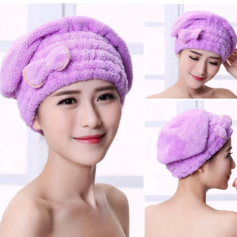 Magic Microfiber Shower Cap Towel Bath Hats for Women Dry Hair Cap Quick Drying Soft for Lady Turban Head Bathroom Accessories