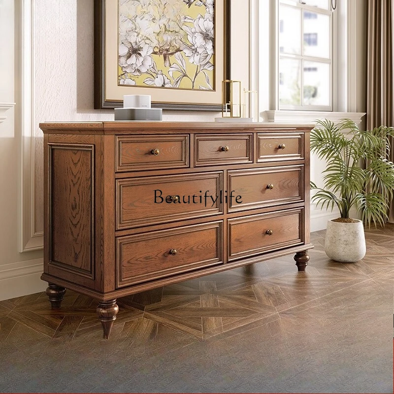 

American solid wood six nine chest chest drawer storage locker