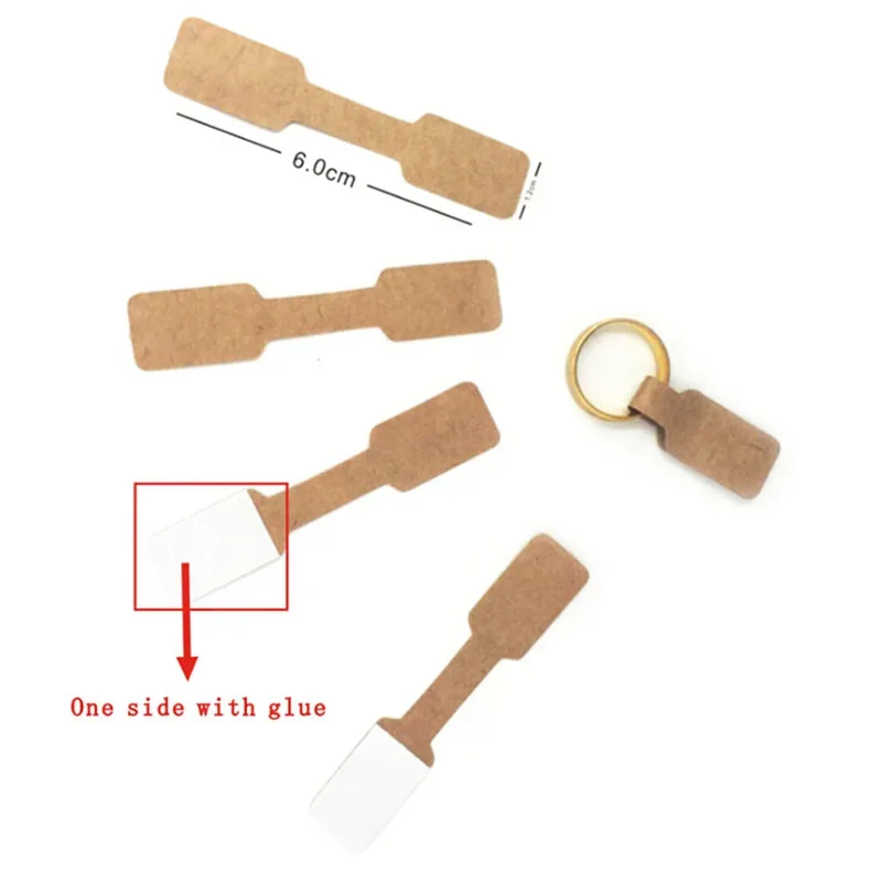 100pcs Blank Paper Jewelry Tags Stickers Jewelry Display Cards Self-Sticker Label Packaging Ring Bracelet Price Tag Wholesale