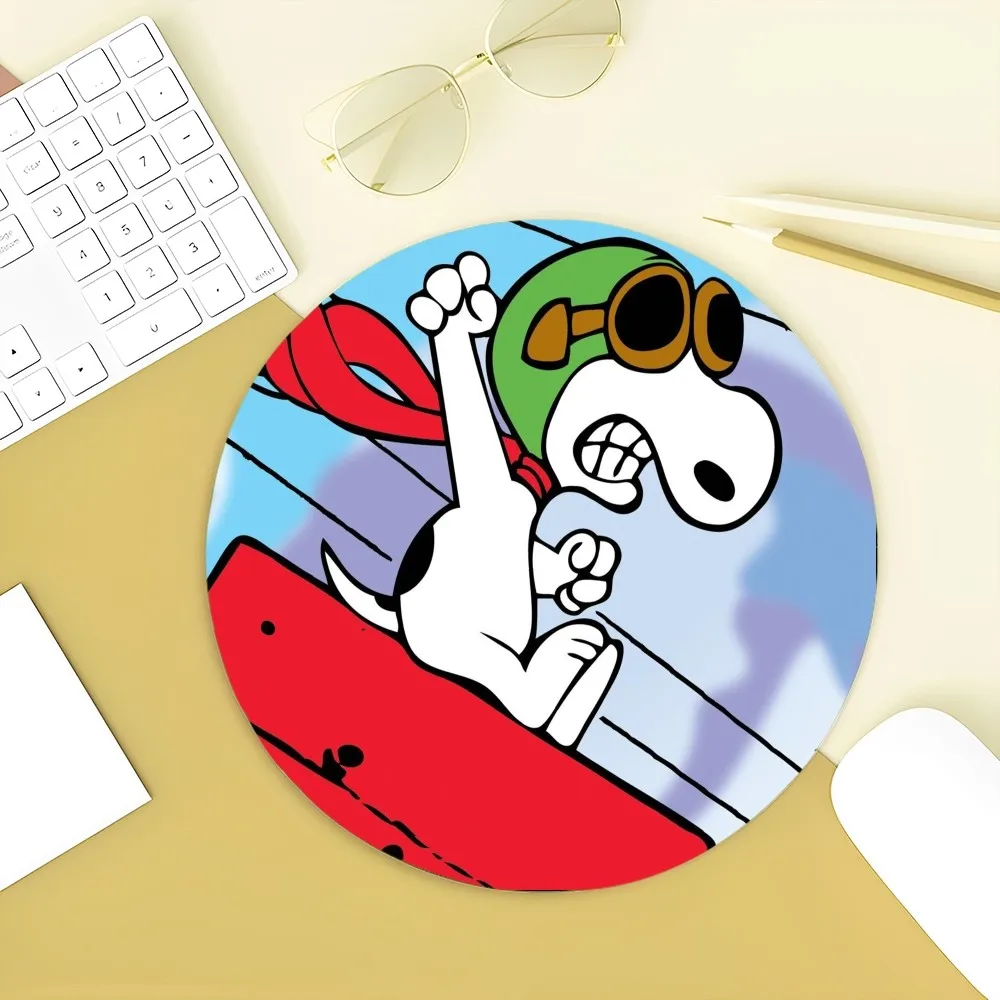 Cartoon-S-Snoopys Mousepad Small Round Speed Version Game Computer Keyboard Office Table Mat PC Laptop Mouse mat Desktop Mat