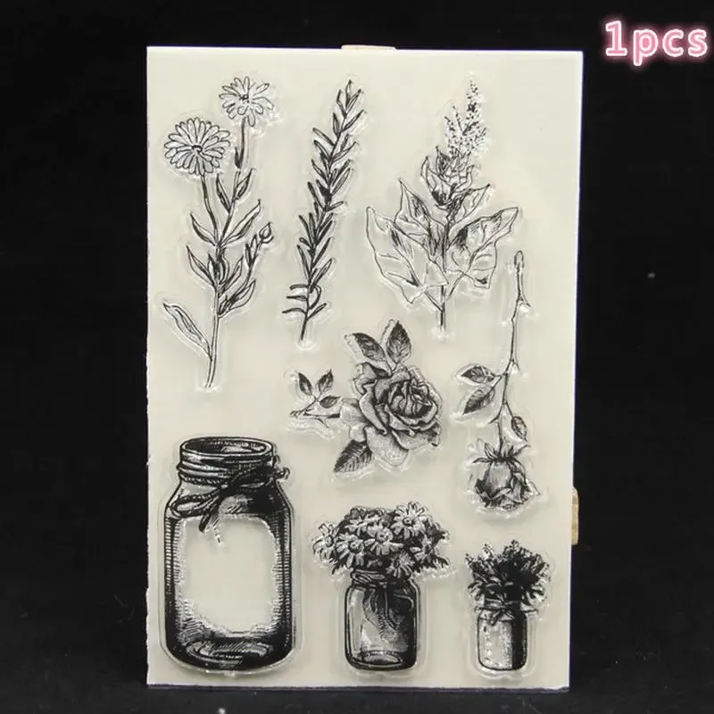 Flowers Transparent Clear Silicone Stamp Seal for DIY Scrapbooking Photo Album Decorative