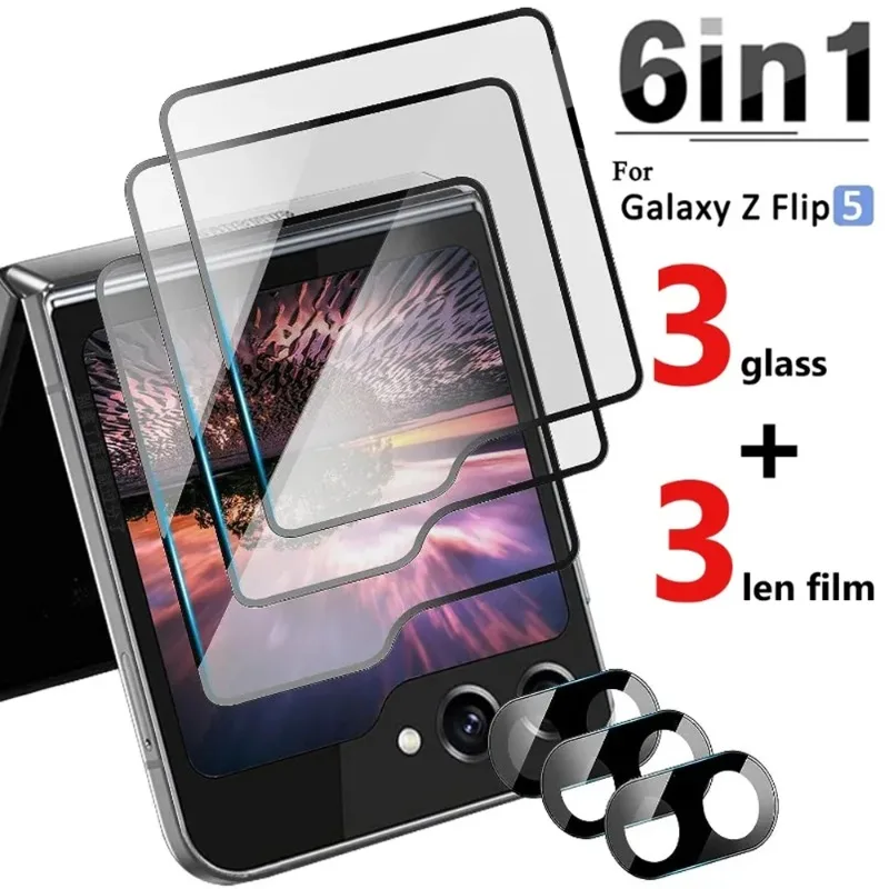 Privacy Anti Spy Screen Protector for Samsung Galaxy Z Flip 5 Tempered Glass Films Camera Lens Protective Film for Z Flip5