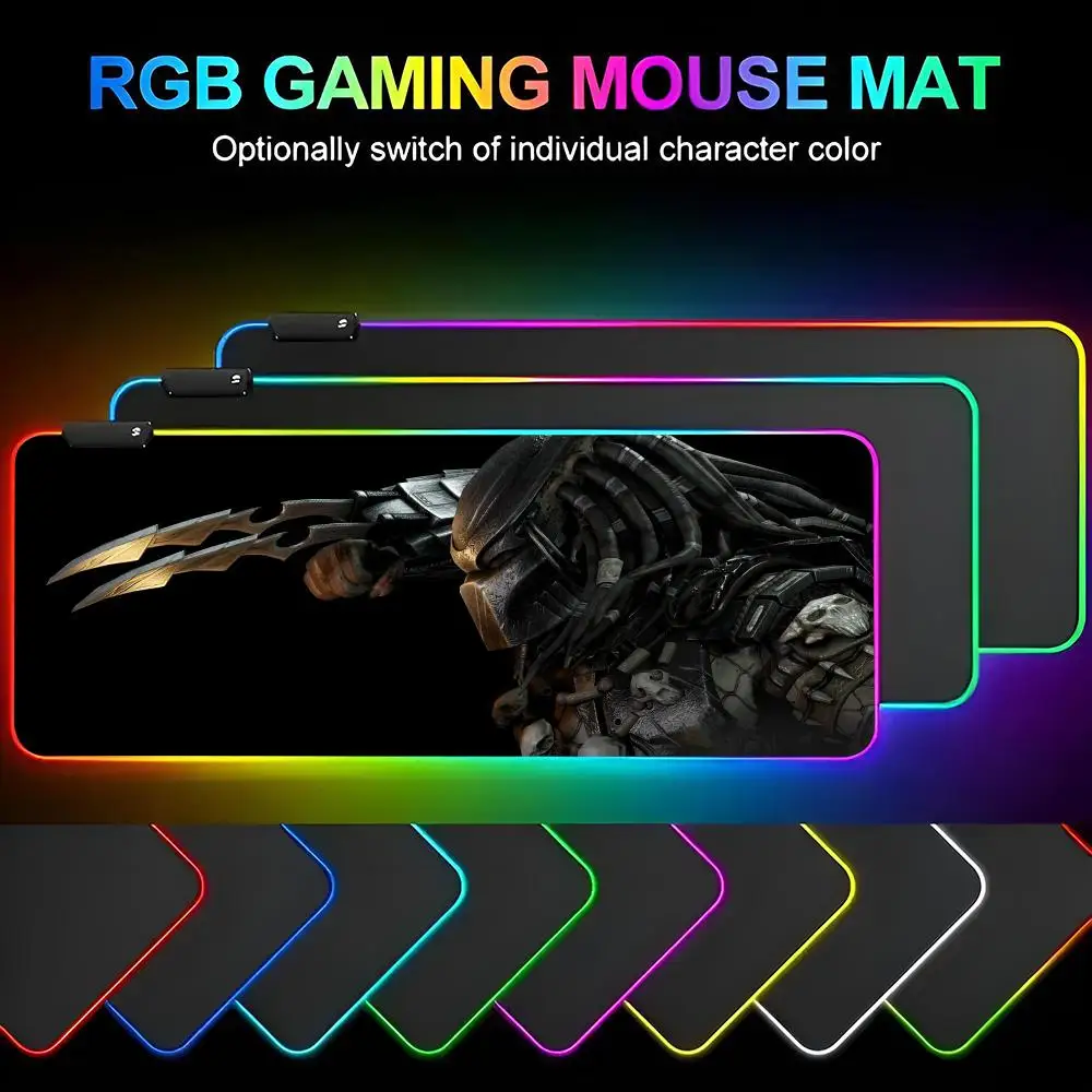 Mortal Kombat Mouse Pad Gamer RGB Deskmat Keyboard Mat Gaming Laptops LED Mousepad Desk Protector Anime Mause Mats