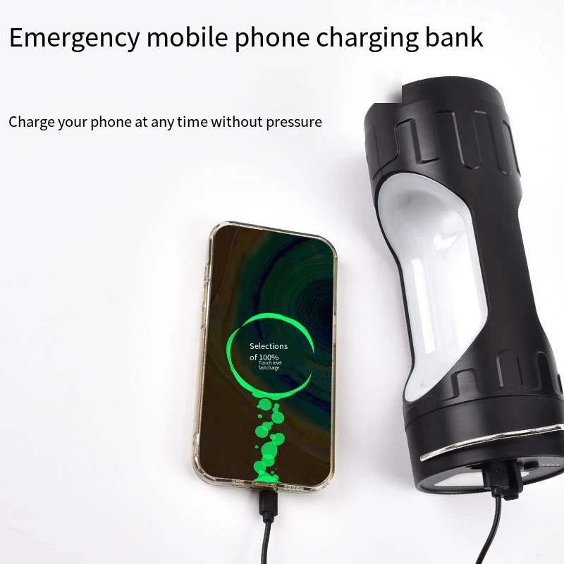 LED Portable Lanterns Hook Multi-functional Type-c Charging Flashlight Outdoor Camping High-power Emergency Searchlight