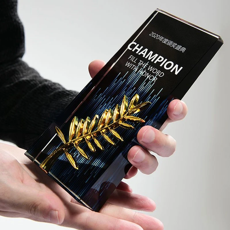 Customized Crystal Trophy, Color Printing as a Prize, Sports Movie Awards, Excellent Employee Annual Meeting Team Souvenirs, 1Pc