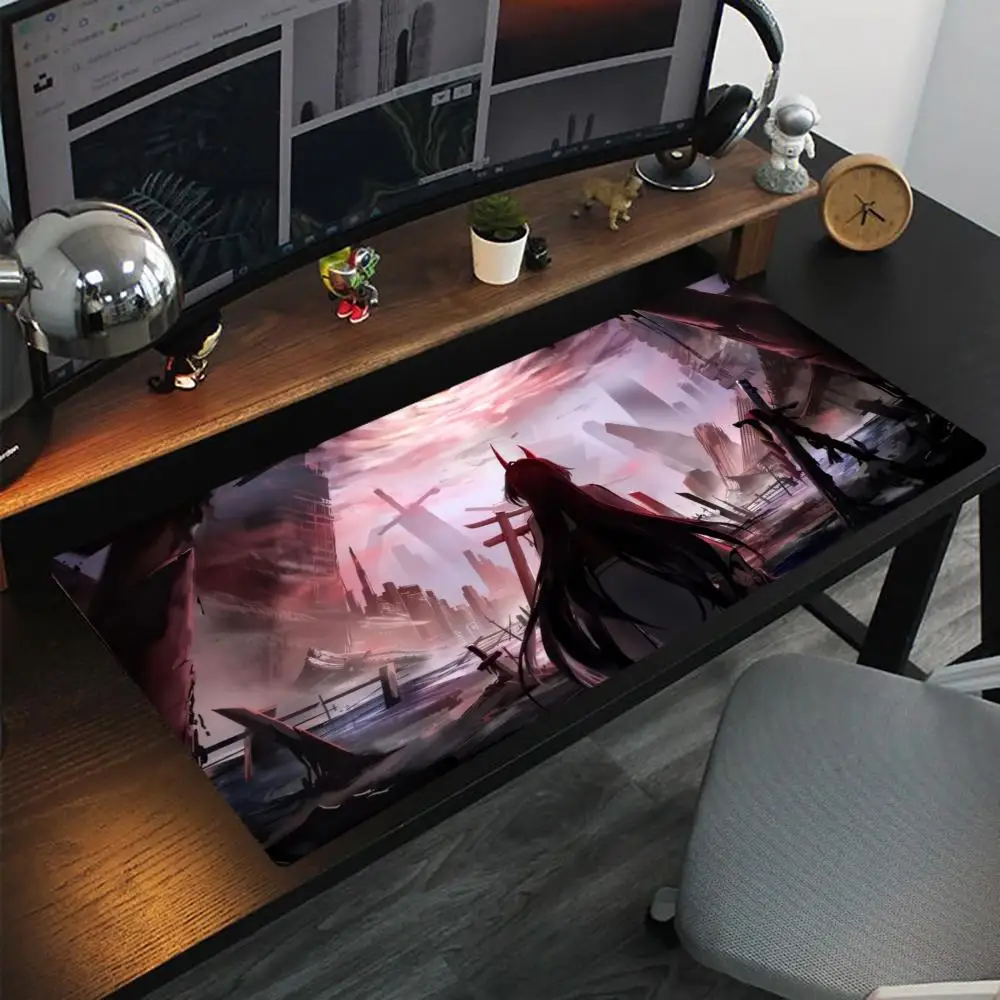 

Red Horn girl in ruins Non-slip rubber bottom washable mouse pad suitable for work and gaming and office mouse pads