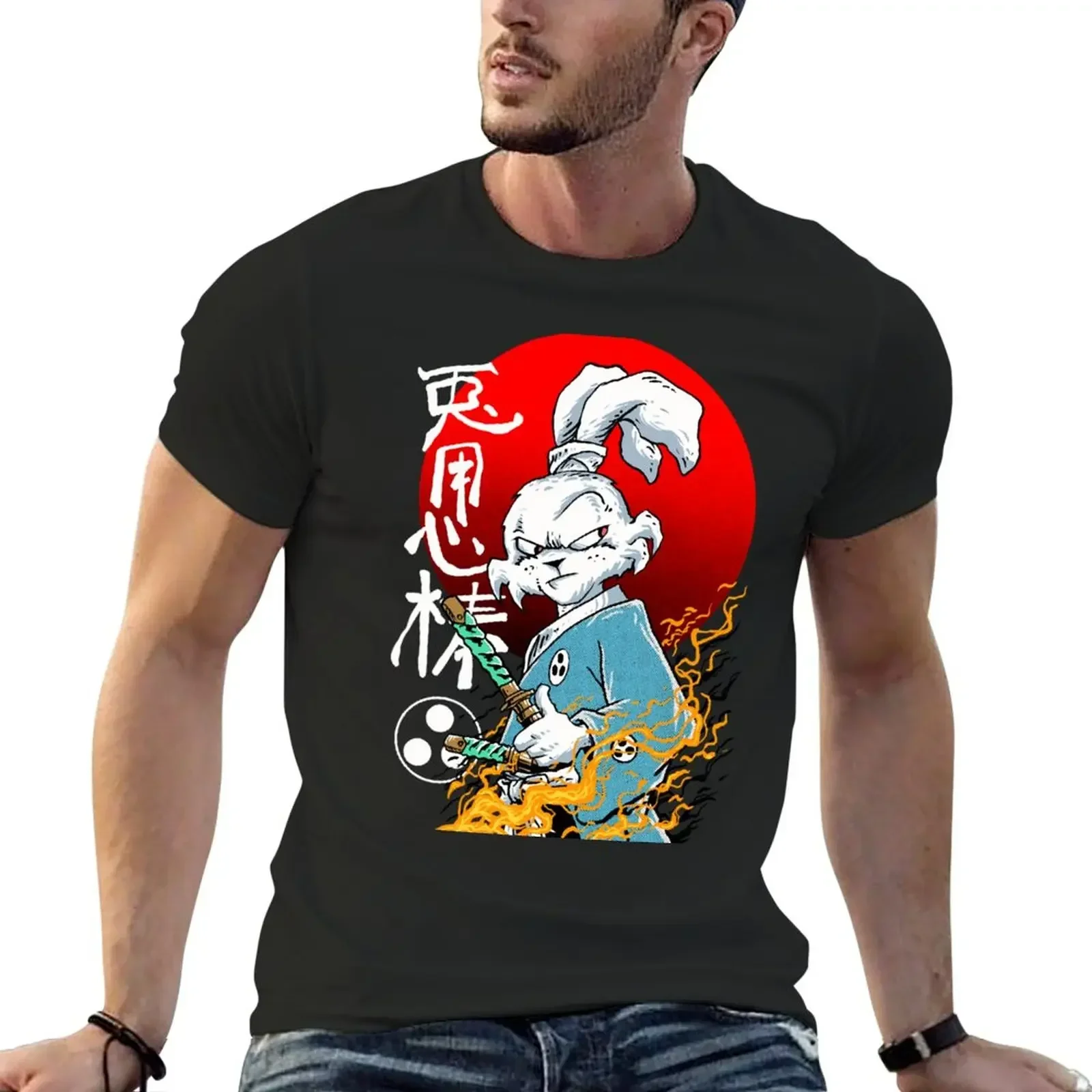 manga vintage anime clothes usagi yojimbo T-Shirt oversized t shirt men clothing summer clothes kawaii mens champion t shirts