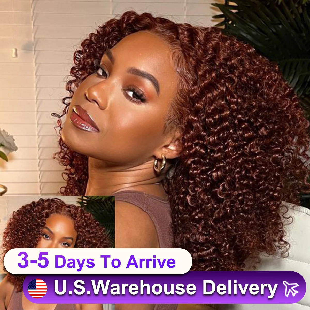 

13X6X1 Glueless Lace Reddish Brown Kinky Curly Bleached Knots Wig 180% Density Burgundy 13x4 Lace Frontal Deep Wave Bob Wig 14In