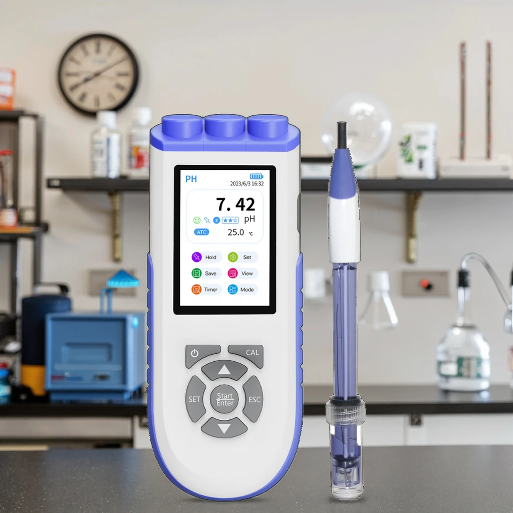 Digital pH Meter pH Tester for Water Laboratory Water Quality Detector Pool Aquarium Portable ph Meter for Lab Use