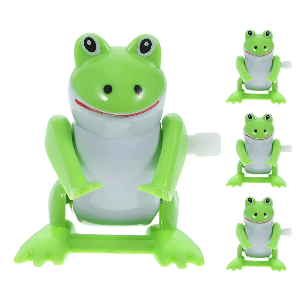 4pcs Miniature Frog Toys Set Wind-Up Jumping Toys Frogs Toy for Kids Prize Cute Frog Decor for Halloween and Birthday Celebratio