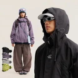Outdoor Waterproof Nylon Tack Cargo Jacket Men Women Vintage Fashion Sport Techwear Hooded Jacket Unisex Streetwear Coat