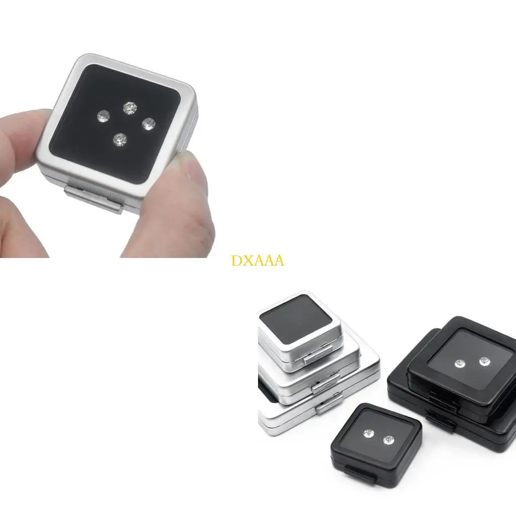 DXAA Metal Loose Diamond Jewelry Storage Box Slide Buckle Gemstones Display