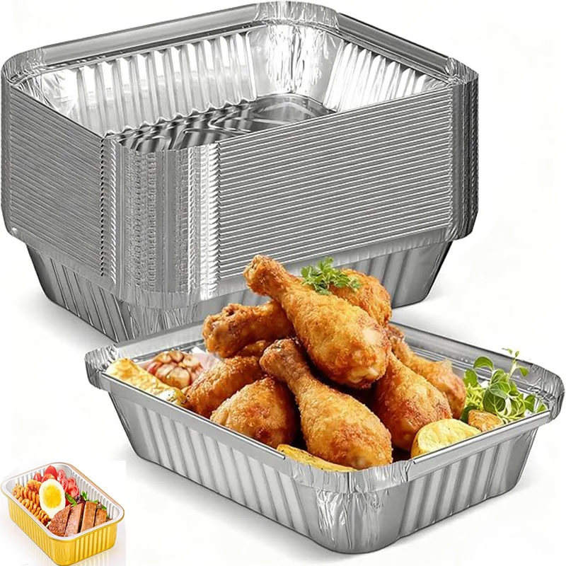 Aluminum Foil Pans Loaf Baking Trays Thickened Food Cooking Container BBQ Tray Non-Stick Cake Packing Boxes Kitchen Baking Tool