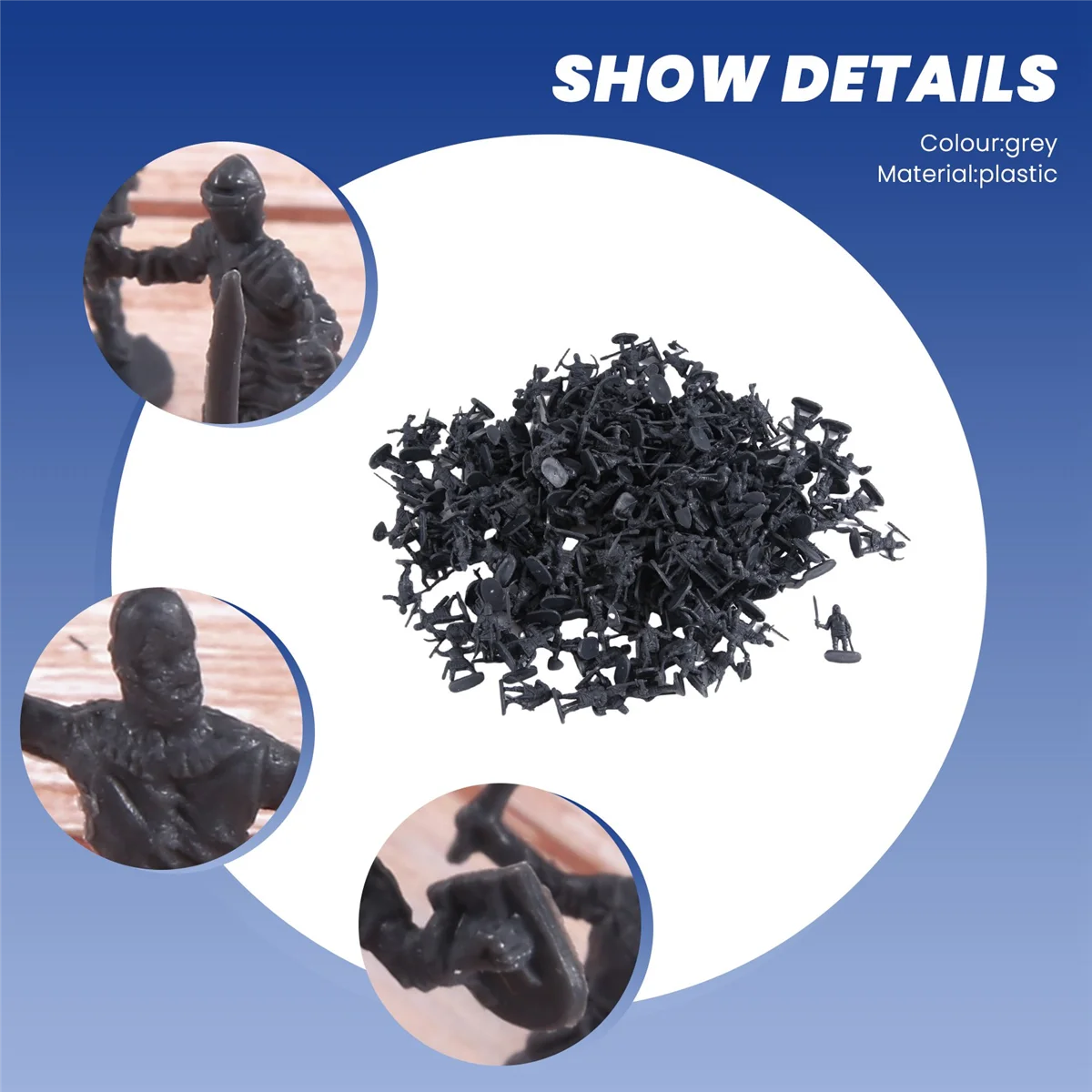RISE 1:72 200/компл., пластиковые фигурки древних солдат, игрушки, архаические солдаты, мужские фехтовальщики, фигурка, сделай сам, военная сцена, игрушки, серый цвет
