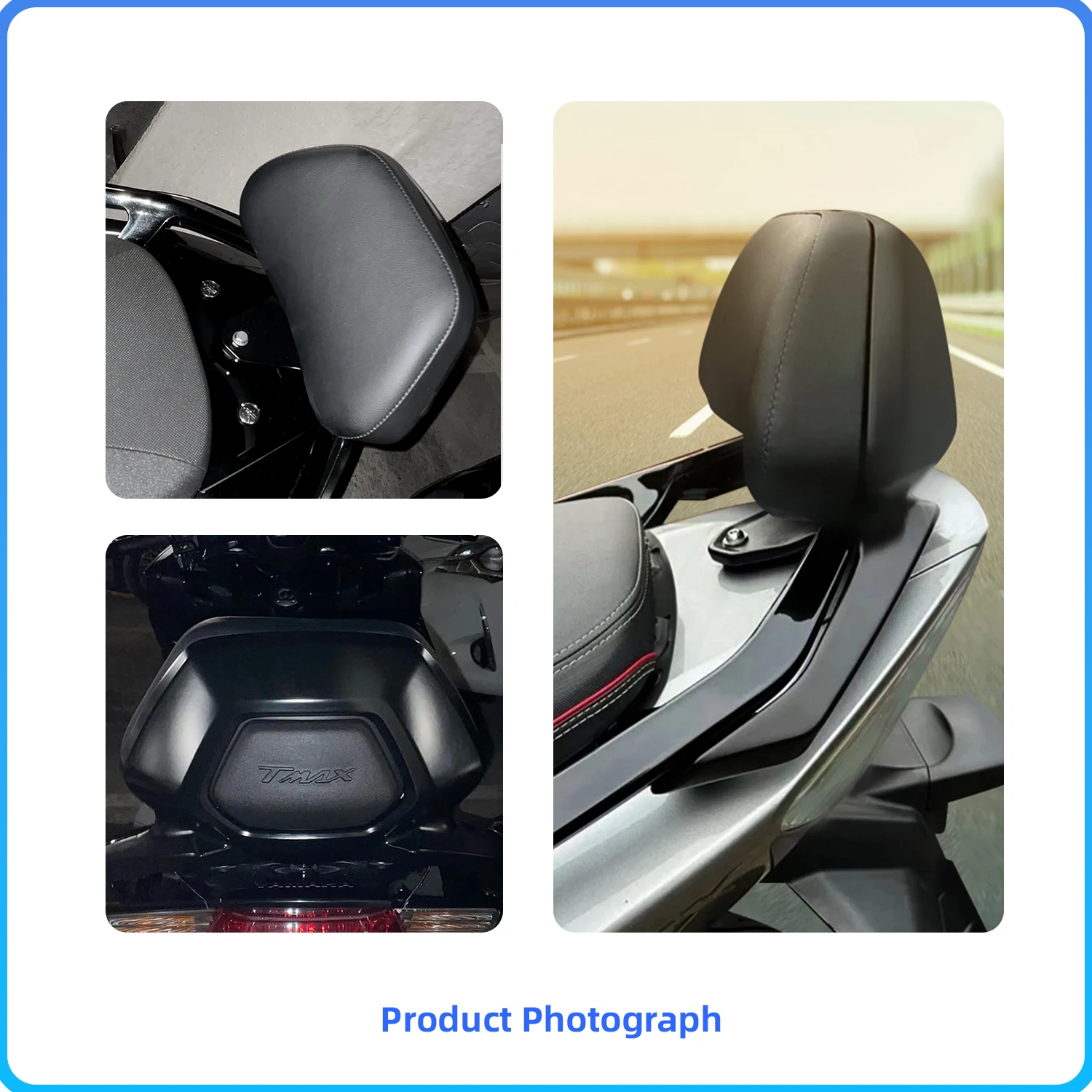 Motorcycle Driver Rider Backrest Cushion Pad For YAMAHA TMAX530 T-MAX TMAX 530 2012-2016 Passenger Sissy Bar Black