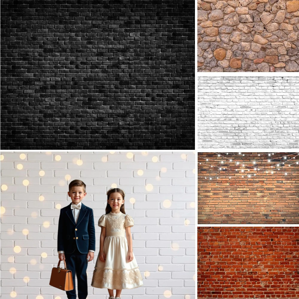 

MOON.QG Textured Stone Brick Graffiti Wall Photozone Photo Studio Baby Birthday Shooting Props Booth Background Backdrop Poster