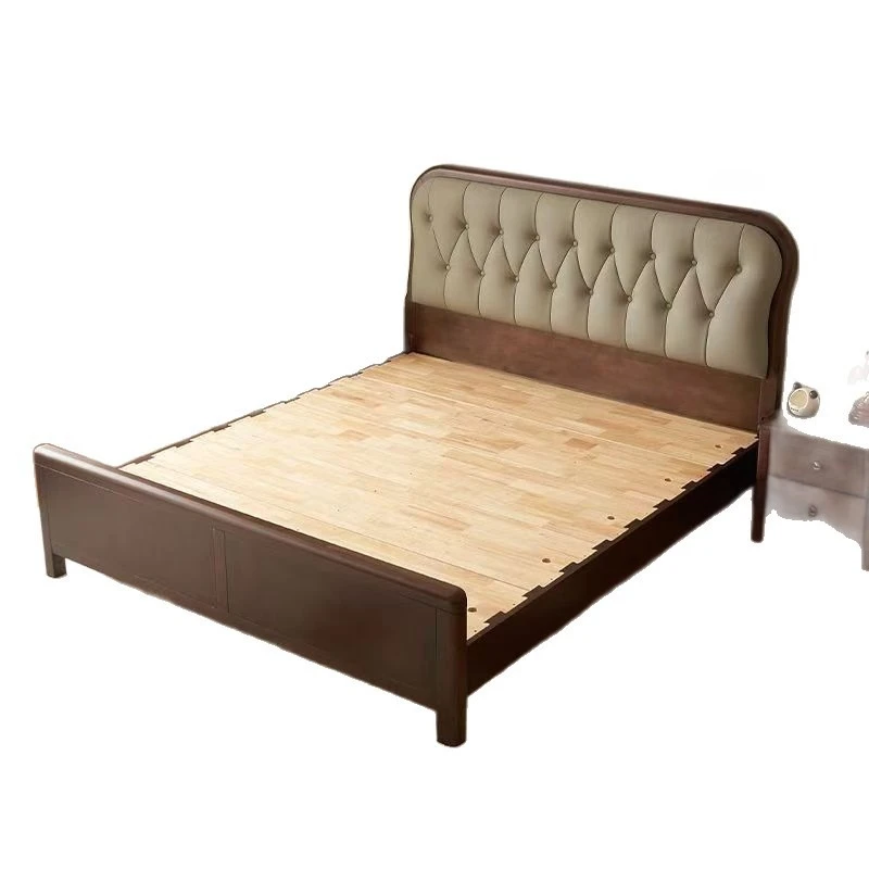 

Black walnut full tenon and mortise solid wood bed 2m master bedroom bed 1.8 meters double bed household 1.5 meters Chinese bed