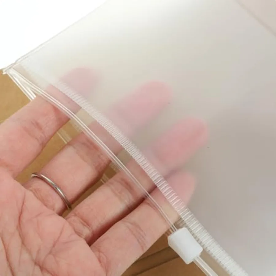 Porta passaporto in carta Kraft da viaggio Porta carte Kraft Cartella di file Kraft Kit di accessori per notebook da viaggio con trasparente