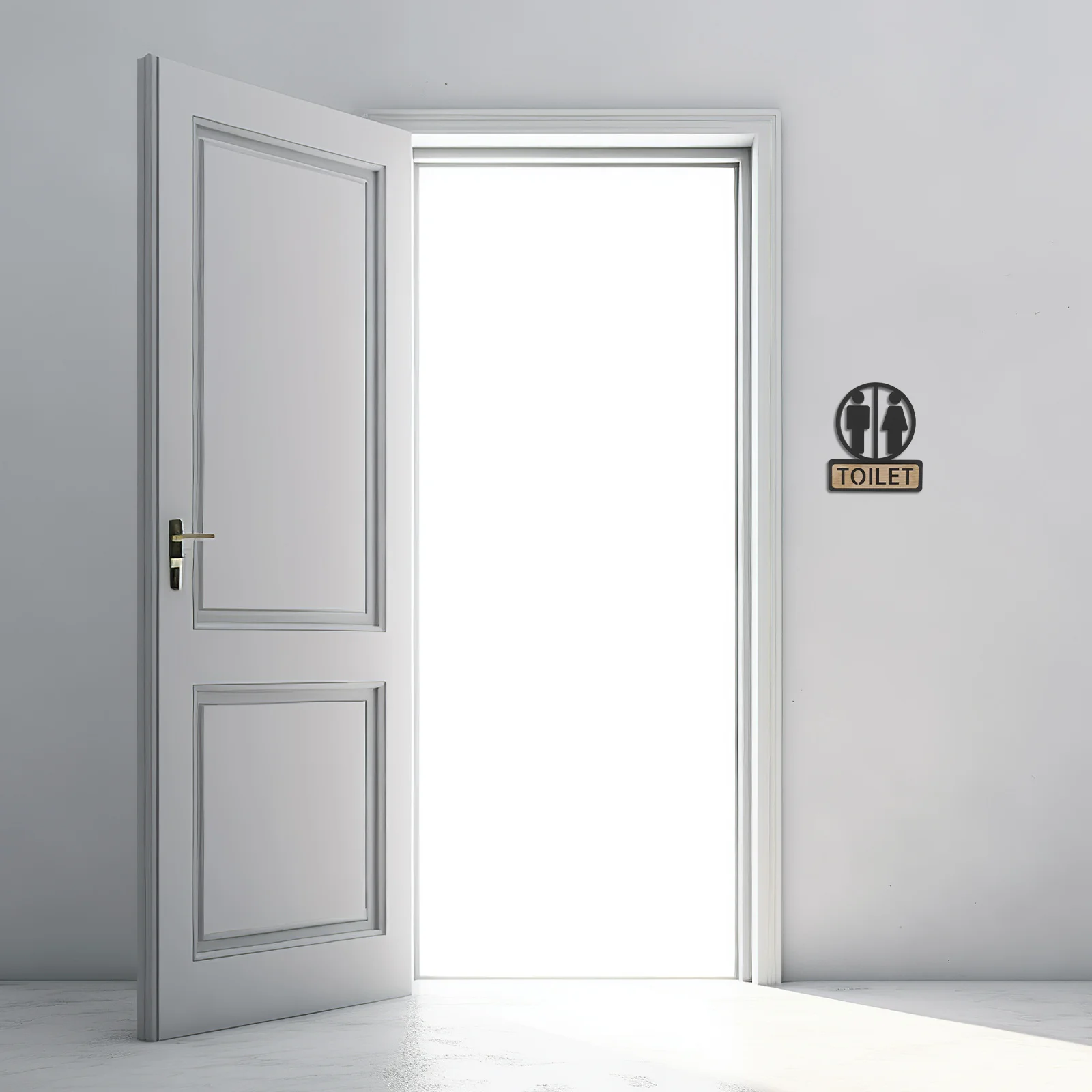 

Bathroom Signs For Home 5.89" Acrylic Toilet Door Sign Black Waterproof Wall Mount Restroom Sign For Office Hotel Family