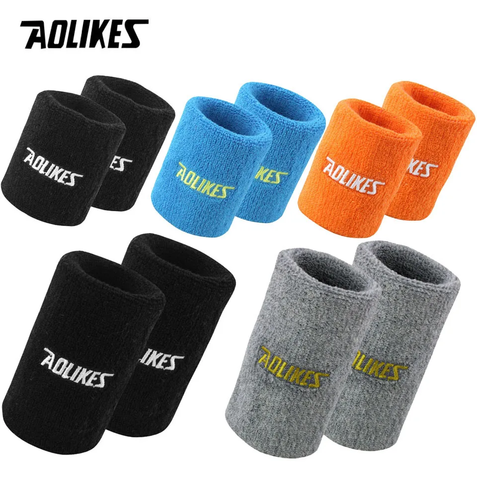 AOLIKES 1 Pair Sweatbands Sports Wristband for Men & Women - Moisture Wicking Athletic Sweatband for Tennis, Basketball, Running