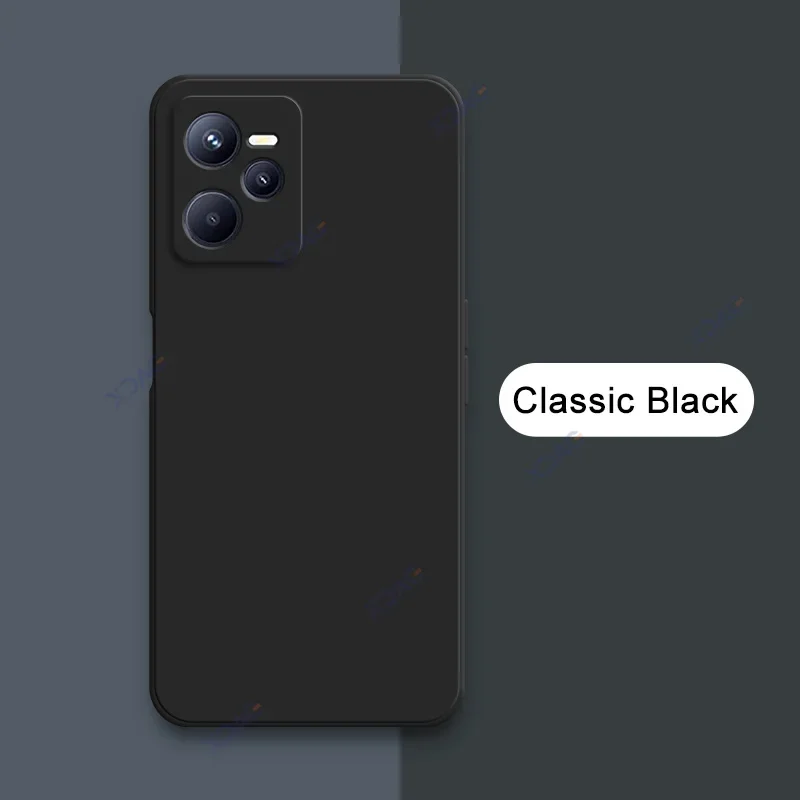 Luxury Dual Layer Cellphones Cases Covers for Realme C35 Camera Protection RealmeC35 Fashion Soft Square Liquid Silicone Armor