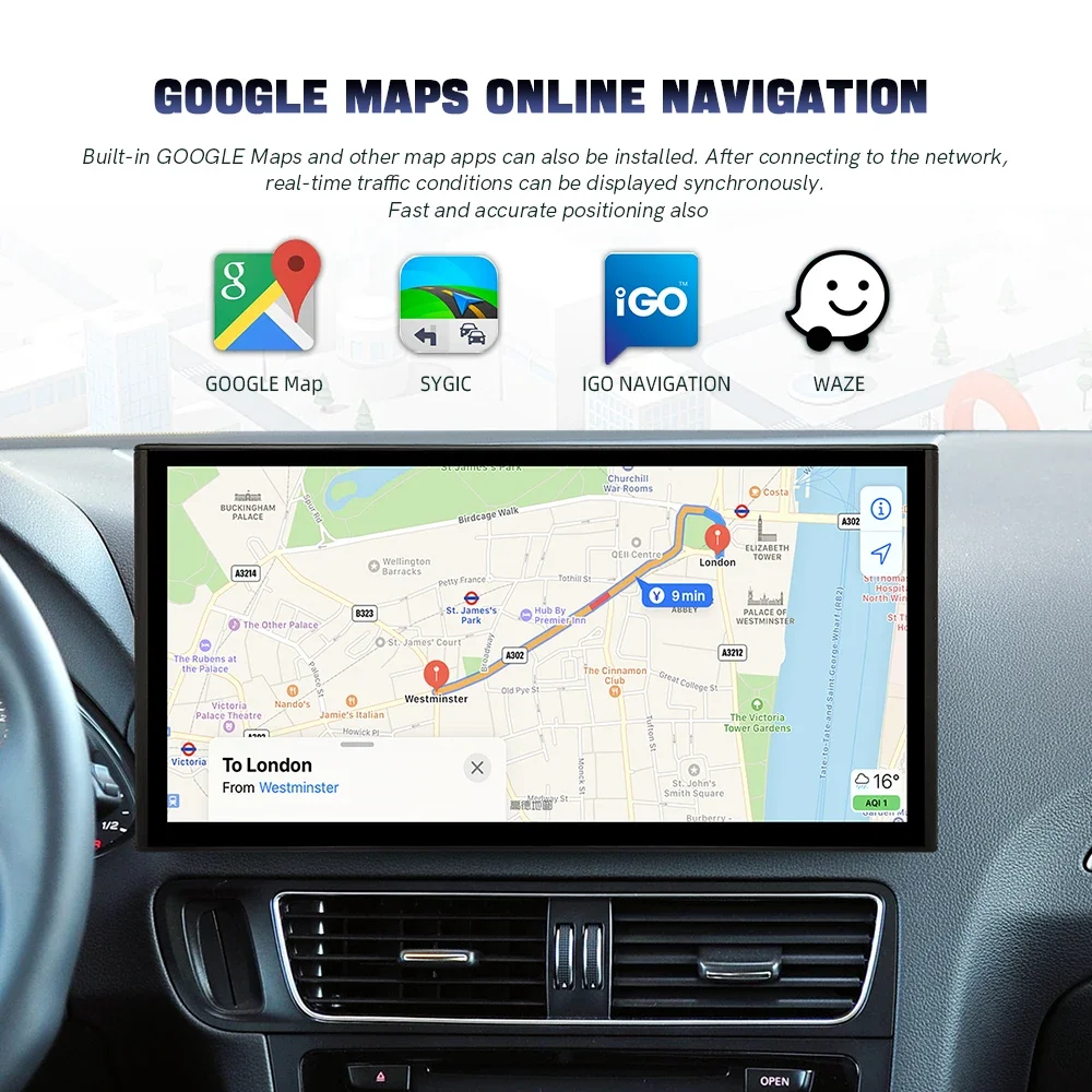 13.1 Inch 8core HD1920*932P Touch Screen Android 13 AUTO Carplay for   Q5 A4 A5 2009-2016 Car Radio WiFi DVD Player Navi