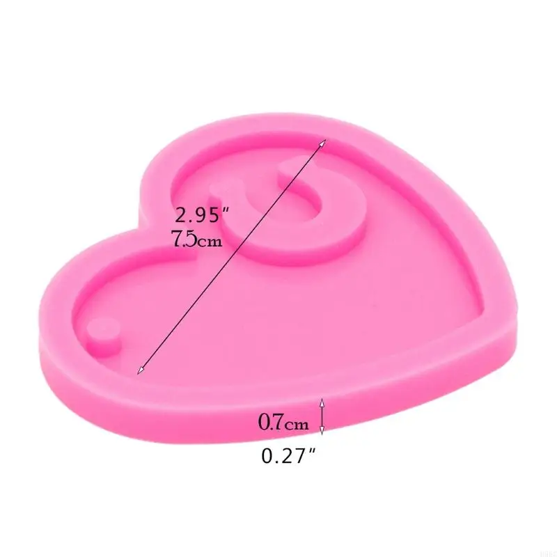 H9EC Handicraft Schmuck UV Epoxy Silikon Schimmel Herz Hufeisen Schlüsselbund Gussform Gussform