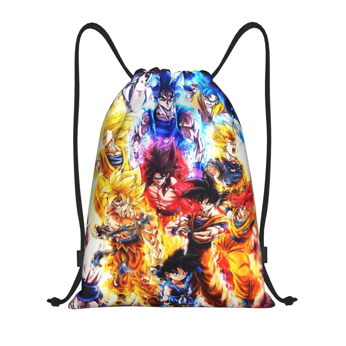 Mochila con cordón de dibujos animados DBZ V-Vegetaes, bolsa deportiva para gimnasio para mujeres y hombres, mochila de entrenamiento con dibujos animados
