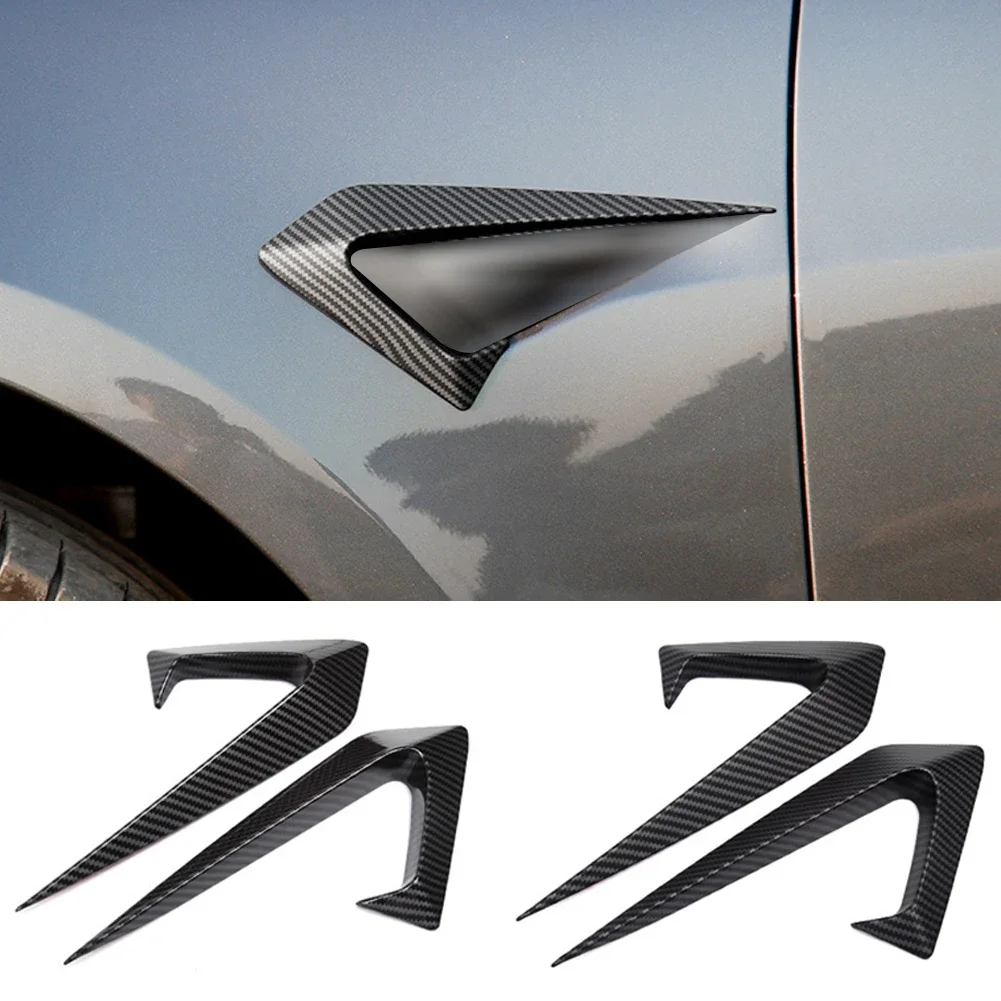 2PCS Car Side Camera Protection Cover Sticker UV-resistant Carbon Fiber ABS Decoration Car Accessorie For Tesla Model 3